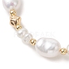 Natural Cultured Freshwater Pearl & Brass Beaded Bracelets for Women BJEW-JB13366-3