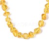 Natural Amber Nuggets Beaded Necklaces NJEW-T019-10-4
