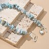 Natural Larimar Beaded Bracelets X-BJEW-JB02681-01-2