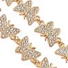 Alloy Crystal Rhinestone Butterfly Link Chain Bracelet Making AJEW-JB01647-3