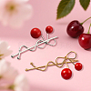 8Pcs 2 Colors Alloy & Plastic Hair Bobby Pin PHAR-HY0001-05-3
