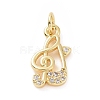 Brass Micro Pave Cubic Zirconia Charms KK-C012-17G-1