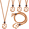 6Pcs Adjustable Waxed Cord Macrame Pouch Empty Stone Holder Necklace Making NJEW-BBC0001-08B-1