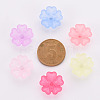 Transparent Frosted Acrylic Bead Caps MACR-S371-04A-3