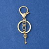 304 Stainless Steel Initial Letter Key Charm Keychains KEYC-YW00004-21-2