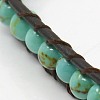 Fashion Double Wrap Style Synthetic Turquoise Bracelets X-BJEW-J056-09-2