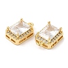 Brass and Clear Cubic Zirconia Pendants ZIRC-Q202-13G-2