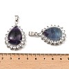 Natural & Synthetic Mixed Gemstone & Rhinestone Pendants G-K338-31P-4