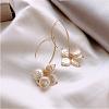 Alloy Pearl Bead Dangle Earrings FS-WG097D2-01-3
