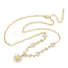 Brass Pave Cubic Zirconia Flower Pendant Necklaces NJEW-C121-04C-G-4
