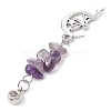 Mixed Gemstone Chip Pendants PALLOY-JF02239-3