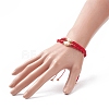 2Pcs 2 Style Natural Pearl Braided Bead Bracelets Set with Nylon Cord for Women BJEW-JB09141-01-3