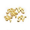 Golden Plated Alloy Letter Pendants PALLOY-J718-01G-N-2