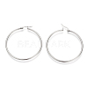 Tarnish Resistant 201 Stainless Steel Hoop Earrings X-MAK-R018-50mm-S-3