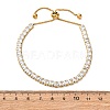 304 Stainless Steel Pave Clear Cubic Zirconia Tennis Bracelets BJEW-G754-03G-02-5