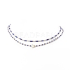 2Pcs 2 Style Natural Shell Star & Glass Seed Beaded Necklaces Set for Women NJEW-JN04245-4