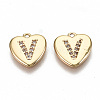 Brass Micro Pave Clear Cubic Zirconia Charms KK-N231-234V-NF-1