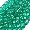 Frosted Transparent Glass Bead Strands GLAA-P065-10mm-14-2