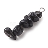 Gradient Color Natural Smoky Quartz & Natural Obsidian & Natural Labradorite Chip Beaded Pendants PALLOY-JF02791-07-4