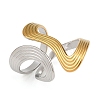 Adjustable 304 Stainless Steel Cuff Rings for Women RJEW-B135-01GP-02-2