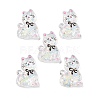 Transparent Resin Bowknot Kitten Decoden Cabochons RESI-M045-07D-1