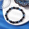 Round Gemstone Beaded Stretch Bracelets BJEW-JB11005-01-2