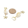 5 Pair 5 Style Natural Shell with Pearl Beaded Drop Earrings EJEW-TA00179-3
