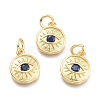 Brass Micro Pave Cubic Zirconia Pendants KK-P187-17B-G-1
