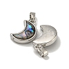 Rack Plating Brass Natural Paua Shell Pendants LS-KK-U025-06P-02-2
