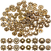 240Pcs 8 Styles Tibetan Style Alloy Flower Beads Caps FIND-SP0001-64-1