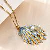 Summer Beach 304 Stainless Steel Light Sky Blue Enamel Pendant Necklaces for Women NJEW-U043-01B-G-2