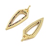 Rack Plating Brass Micro Pave Cubic Zirconia Pendants KK-Z071-81G-02-2