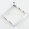 Rack Plating Alloy Rhombus Open Back Bezel Pendants LS-PALLOY-S047-22D-FF-2