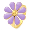 304 Stainless Steel Enamel Stud Rings for Women RJEW-U023-01G-02-2