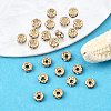 Rack Plating Brass Crystal Rhinestone Rondelle Space Beads RB-D303-KCG-4