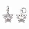 Brass Micro Pave Cubic Zirconia Charms ZIRC-F111-11-3