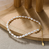 Natural Baroque Pearl Beaded Chain Bracelet with 925 Sterling Silver Clasps BJEW-I314-144-3