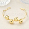 Wave Brass Cuff Bangles BJEW-C157-04G-2