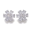 Brass Micro Pave Clear Cubic Zirconia Shank Buttons KK-H738-25P-1