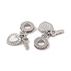 Rack Plating Alloy Light Rose Rhinestone European Dangle Charms FIND-C055-27P-01-2