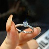 Rhodium Plated 925 Sterling Silver Pave 8.2x4.9mm Moissanite Finger Rings for Women WG36A3D-05-2
