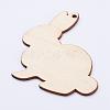 Undyed Wood Blank Tag Big Bunny Pendants WOOD-P010-02H-1