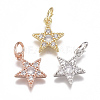 Brass Micro Pave Cubic Zirconia Charms ZIRC-F111-11-1