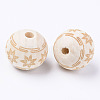 Unfinished Natural Wood European Beads WOOD-S057-010B-2