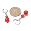 Round Natural Carnelian Dangle Earrings EJEW-JE05536-03-2