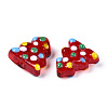 Christmas Theme Handmade Lampwork Bumpy Beads LAMP-G142-06A-2
