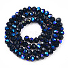 Electroplate Opaque Solid Color Glass Beads Strands EGLA-A034-P1mm-L22-2