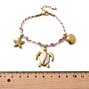 Ocean Theme 304 Stainless Steel Charm Bracelets for Women BJEW-Z142-02G-3