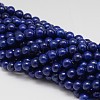 Dyed Round Natural Lapis Lazuli Beads Strands G-K081-4mm-1