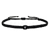 Adjustable Handmade Woven Waxed Polyester Cord Braided Bracelets with Acrylic Letter Beads OI4298-22-1